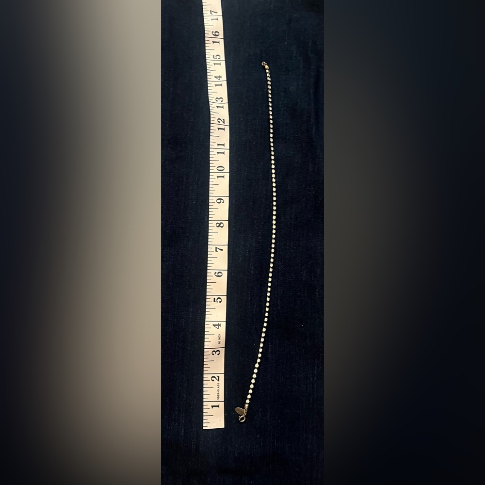 Miriam Haskell vintage rhinestone 15” chain necklace